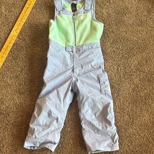 The North Face Kids' Blue and Green Overalls snow pants toddler size 5